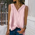 thumbnail image 4 of V Neck Tank Tops for Women Fashion Sleeveless Neck Beach Tank Tops Vest Summer Fashion Pullover T-shirt Casual Side Split T-Shirts, 4 of 5