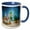 Blue/White, variant on 3drose, Little Mermaid Meets the Seahorse, 15oz Two-tone Blue Mug