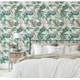 thumbnail image 4 of S4Sassy Tropical Leaves Wallpaper - Green Wall Covering, 25" X 120" Self-Adhesive Plain Vinyl Wallpaper, Decorative Wallwrap, Easy Diy Wall Covering For Bedroom, Living Room, Living Space, 4 of 6