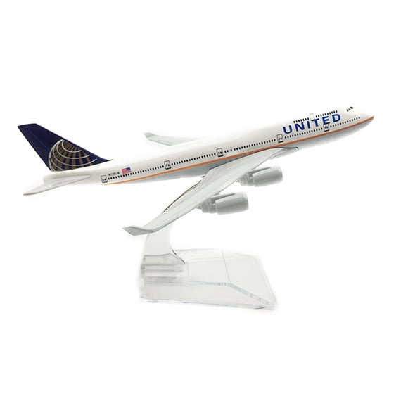 NATEFEMIN Accurate Scale United Airlines B747 Plane Model for Collectors, 15.5144.5CM, Includes Display Stand