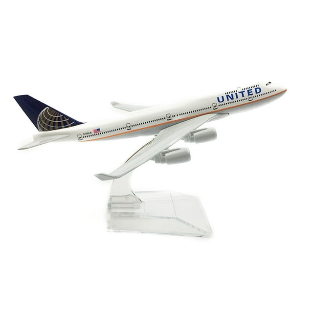 NATEFEMIN Accurate Scale United Airlines B747 Plane Model for Collectors, 15.5144.5CM, Includes Display Stand
