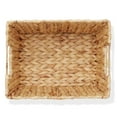 thumbnail image 6 of Casafield Set of 4 Water Hyacinth Storage Baskets with Handles - Natural, 12" x 9" x 6" Rectangular Storage Shelf Bins, Blankets, Laundry, 6 of 7
