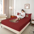 thumbnail image 4 of Homewish Female Men Women Safari Cheetah Full Size Sheets 4-Piece,Brown Red Breathable Bed Sheets,Jungle Wildlife Leopard Lightweight Sheet Sets,Luxury Bedroom Decor, 4 of 7