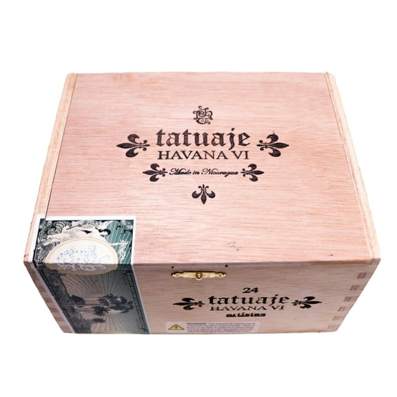 Tatuaje Havana VI Artistas Empty Wood Cigar Box 6.75" x 5.5" x 3.75"
