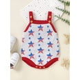 thumbnail image 2 of Bagilaanoe 0-24M Infant Baby Girl 4th of July Clothes Independence Day Outfits Stars Print Romper Sleeveless Playsuit Summer Clothing, 2 of 8