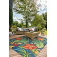 thumbnail image 2 of Couristan Covington Tropical Orchid, Azure-Forest Green-Red Rug, 2 of 3