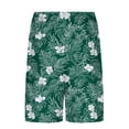 thumbnail image 4 of Aobny Board Mens Shorts Hawaiian with Liner Bottoms Casual Big & Tall Slim Shorts,Green,XL, 4 of 6