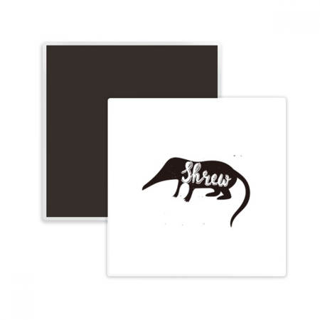 

Shrews Black And White Animal Square Ceracs Fridge Magnet Keepsake Memento