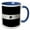 Blue/White, variant on 3drose, Black N Silver Monogram Letter D, 11oz Two-tone Black Mug