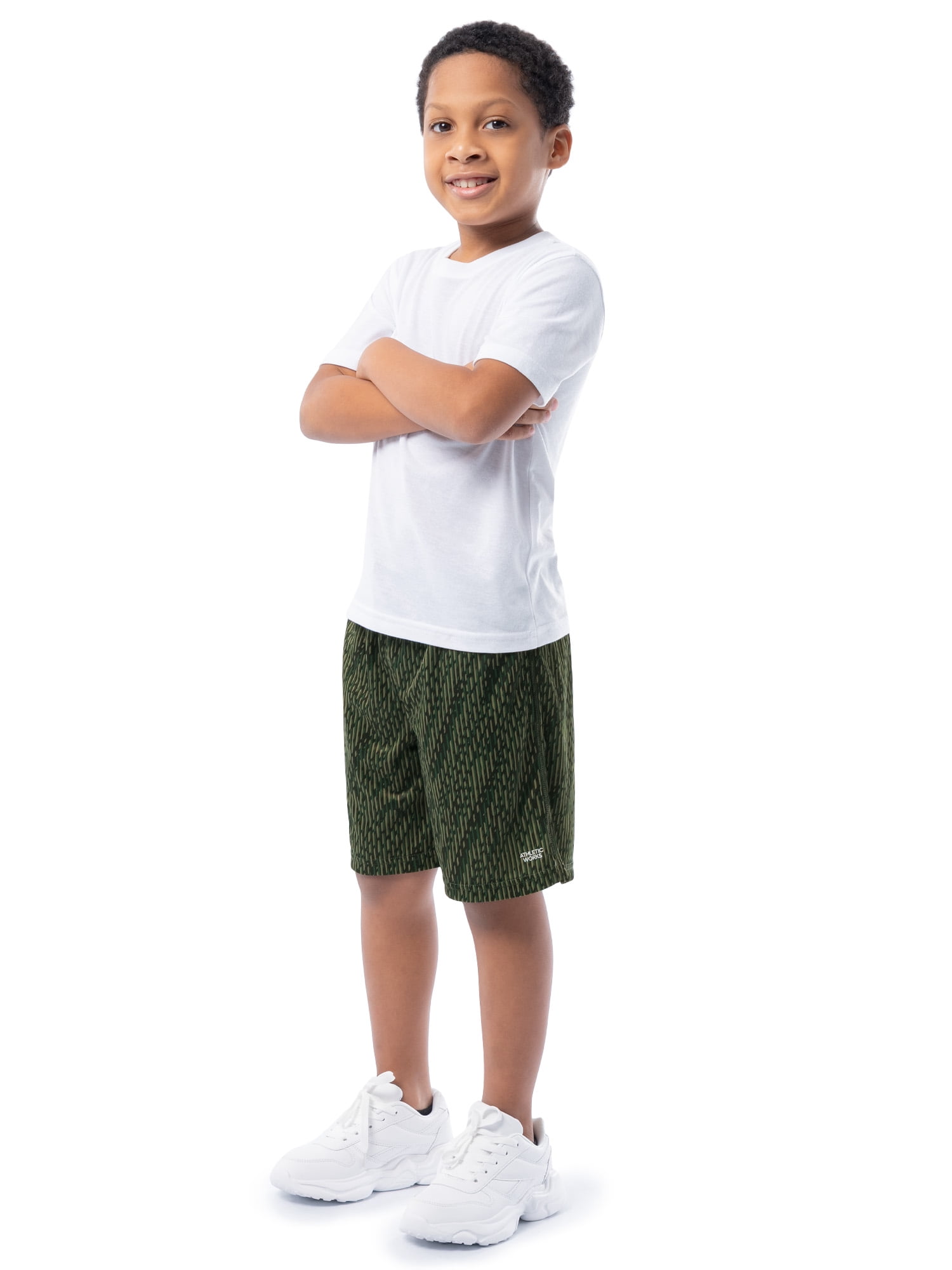 Athletic Works Boys Core Performance Shorts, 2-Pack, Sizes 4-18 & Husky