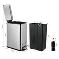 thumbnail image 2 of GAOMON Stainless Steel Kitchen Trash Can with Lid, Hands-Free Foot Pedal Garbage Can, Large Tall Step Pedal Trash Bin with Removable Inner Bucket, 50L Metal Garbage Bin Waste Basket Dustbin,Silver, 2 of 8