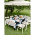 thumbnail image 3 of Outdoor Tablecloth with Umbrella Hole and Zipper, Beige Christmas Rectangle Table Cloth 52x70 Inch Waterproof Tablecloth, Xmas Snowflakes Gnomes Gingerbread Man Picnic Table Cover for Patio Camping, 3 of 7