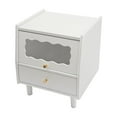 thumbnail image 4 of Black/White/Log Bedside Cabinet 2-Tier Bedside Cabinet Nightstand Bedside Table Bedroom for Living Room, Office, Bedroom 17.1*15.7*18.9in, 4 of 25