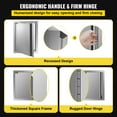 thumbnail image 5 of VEVOR BBQ Access Door 17W x 24H inch, Vertical Single BBQ Door Stainless Steel with Recessed Handle, Outdoor Kitchen Doors for BBQ Island, Grill Station, Outside Cabinet, 5 of 10
