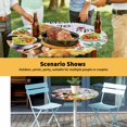 thumbnail image 6 of Elastic Fitted Round Tablecloth, Spring Dog Waterproof Stretch Table Cover for 36"-44" Tables, Vintage Watercolor Botanical Floral Sunflower Washable Outdoor Tablecloths for Patio, Picnic, Camping, 6 of 9