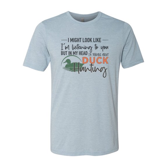 Duck Hunting Shirt, Thinking About Duck Hunting, Duck Hunting Apparel, Men's Hunting T, Duck Hunting T-Shirt, Adult Hunting Tee, Waterfowl, Stonewash Denim, 2XL