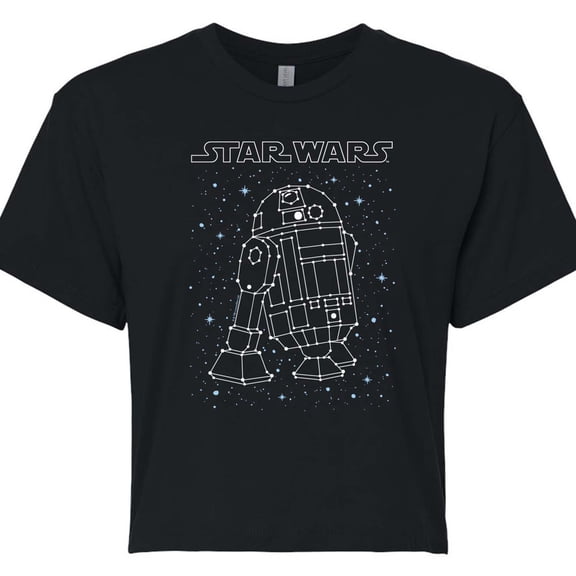 Star Wars - R2D2 Constellation - Juniors Cropped Graphic T-Shirt