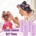 thumbnail image 3 of 4 Pcs Long Hair Rollers for Bangs Aluminum Core Curlers Thermal Self Grip Roller for Long and Medium Hair Women Hairstyle(4.7 x 2 Inch,Purple), 3 of 5