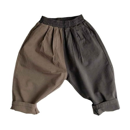 RUTAYY Boys Pants Patchwork Summer Leisure Sports Trousers Quick-Dry Active Gym Trousers Grey 3-4 Years