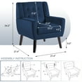 thumbnail image 5 of DREAMSIDEA Modern Button Tufted Accent Chair Set of 2 Upholstered Armchair Indoor,Velvet Living Room Chair for Bedroom,Royal Blue, 5 of 5
