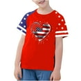 thumbnail image 2 of AUNVITO Boys & Girls Casual Raglan Sleeve T-Shirt Patriotic Independence Day Print Round Neck Graphic Top, 2 of 4