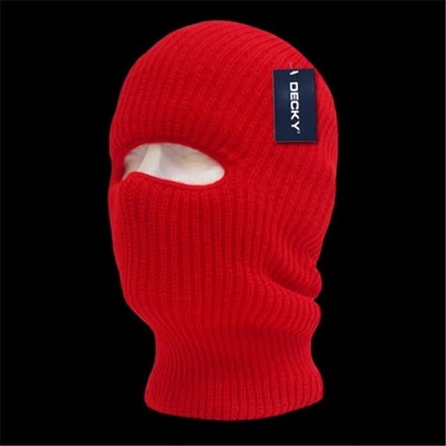 Decky 971-RED Masque Facial Bonnet 1 Trou, Rouge