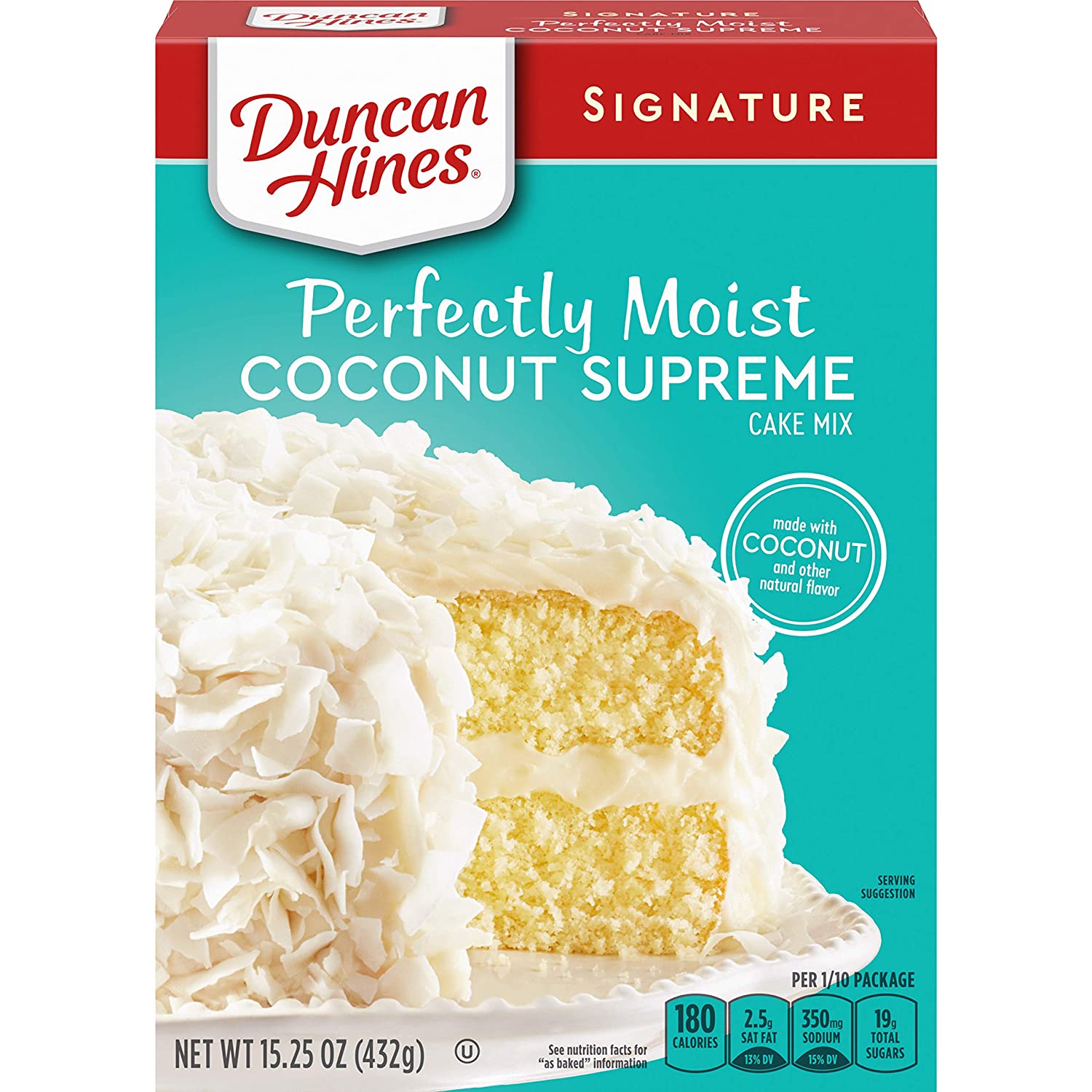 Duncan Hines Signature Perfectly Moist Coconut Supreme Cake Mix, 15.25