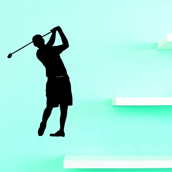 Custom Wall Decal Golf Player Golfer Sports Vinyl Wall Sticker 14x28"