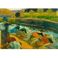 thumbnail image 2 of Gauguin, Paul 14x11 Gold Ornate Wood Framed with Double Matting Museum Art Print Titled - Washerwomen, 2 of 4