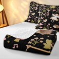 thumbnail image 4 of Homewish Cute Fairies Bird Hedgehog Twin Quilt Set,Kawaii Mushrooms Flowers Twin Coverlet Set,Black,Black Reversible,2pcs, 4 of 7
