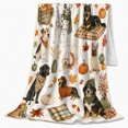 thumbnail image 2 of Fall Dogs Plaid Scarves Watercolor Autumn, Festive Pet Portrait Pattern, Warm Flannel Blanket for Living Room and Bedroom, Dog Lovers Thanksgiving Gift, Pet Lover Home Decor, 2 of 9