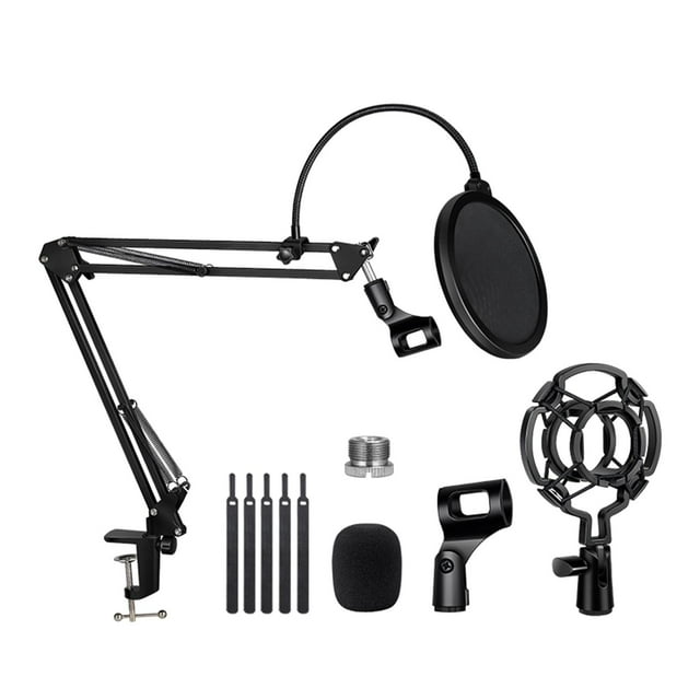 Soporte de micrófono Hugo NB35 con clip de micrófono Brazo de tijera plegable Montaje de choque