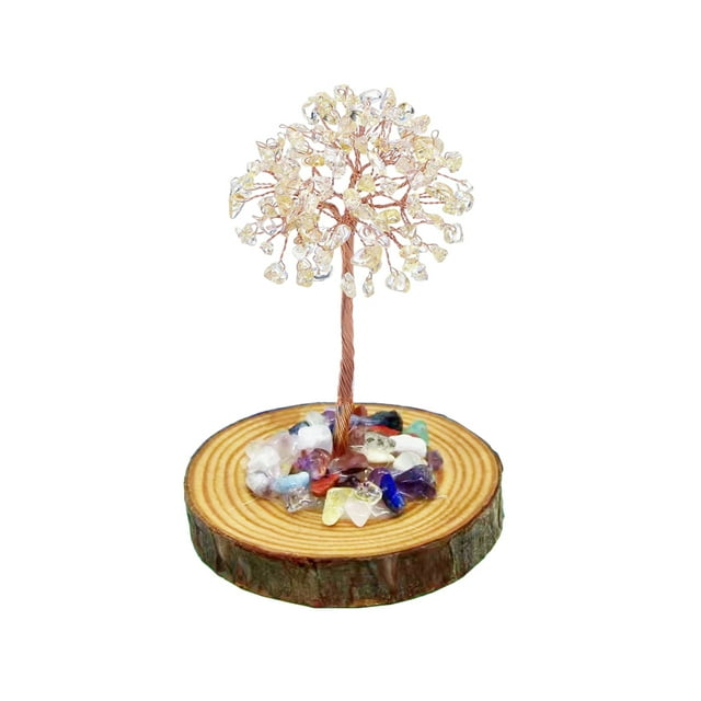 Advancent Árbol falso con estilo único, árbol centelleante hecho a mano para decoración de oficina, regalo, decoraciones para el hogar Decoración del hogar amarillo