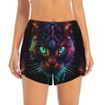 thumbnail image 2 of Salouo Futuristic Cat Warrior Print Women's 2 in 1 Running Shorts Double-Layer Shorts Athletic Workout Gym Yoga Shorts Running Shorts for Women-Large, 2 of 7