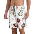 thumbnail image 2 of KLL Watercolor Ladybug Men's Casual Summer Beach Shorts Hawaiian Shorts with Pockets-X-Large, 2 of 5
