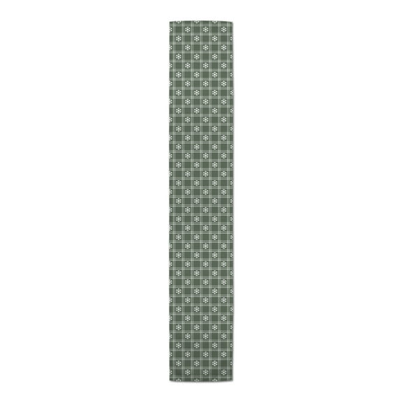 Creative Products Sage Snowflake Plaid 16 x 72 Poly Twill Table Runner