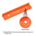 thumbnail image 5 of Uxcell 2set Magnetic Vise Jaws 6 Inch Magnet Plain Grooves & V-Grooves Soft Rubber Bench Jaw Pads Covers Multi-Purpose Protector, Orange, 5 of 6