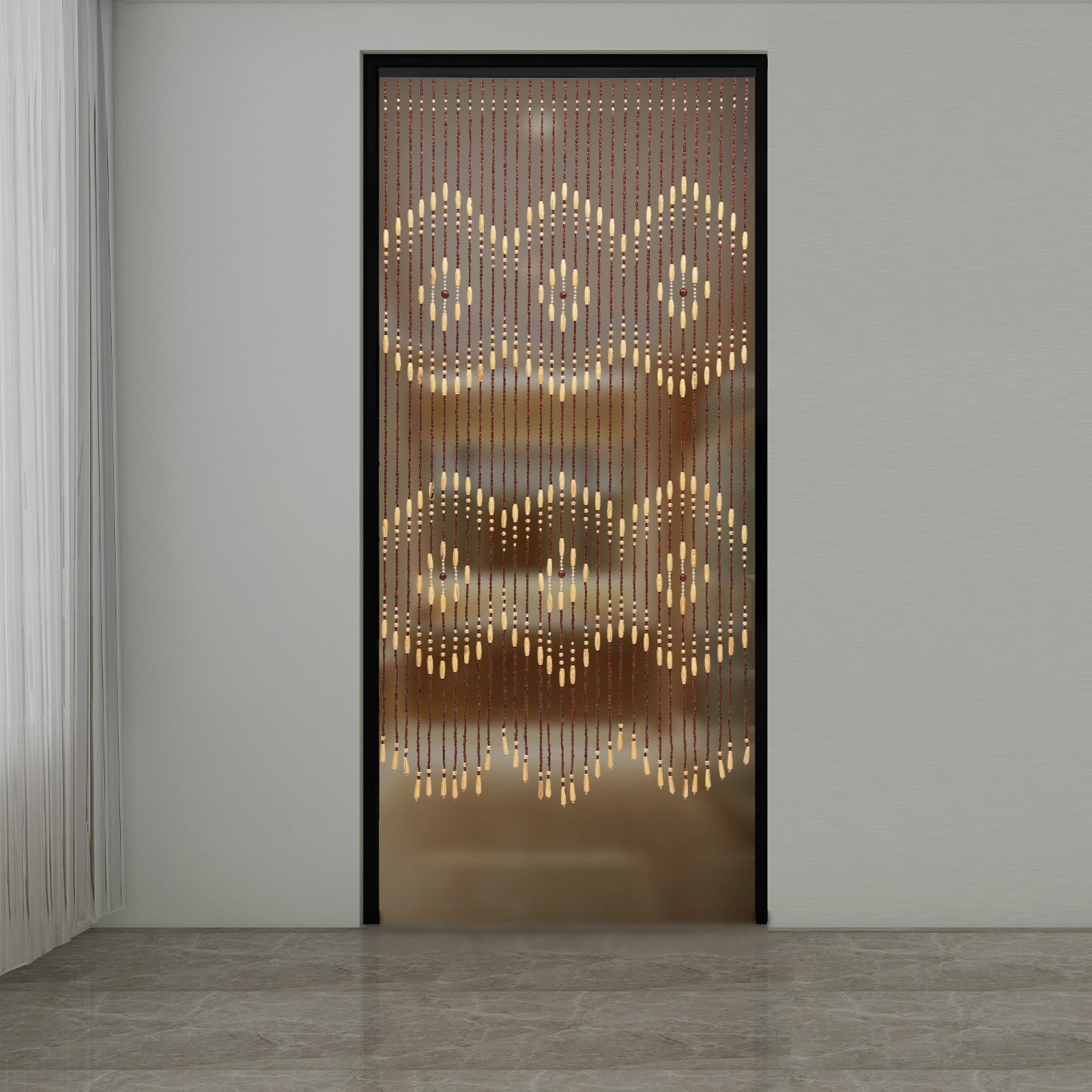35.43*68.9 Zigzag Wooden Curtain Beads String Door Room Blind Screen Window Line Divider 31-Line