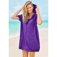 thumbnail image 2 of Swim 365 Women's Plus Size Terry Longer-Length Hooded Zip-Front Swim Cover-Up, 2 of 5