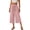 Pink, variant on Qiopertar Women's Summer Loose Straight Leg Pants Ruffle Tie Detail Casual Elastic Waist with Pockets Cropped Capri Trousers, White L