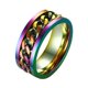 thumbnail image 1 of Ins moda mujer cadena enlace hombres anillo giratorio acero inoxidable cadena enlace hombres titanio acero sacacorchos anillo regalo Tan Jianjun unisex, 1 of 2