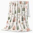 thumbnail image 2 of Festive Village Winter Holiday Illustration Pattern Christmas Scene, Festive Holiday Scene, Warm Flannel Blanket for Living Room and Reading Nook, Art Lovers Christmas Gift, Festive Home Decor, 2 of 9