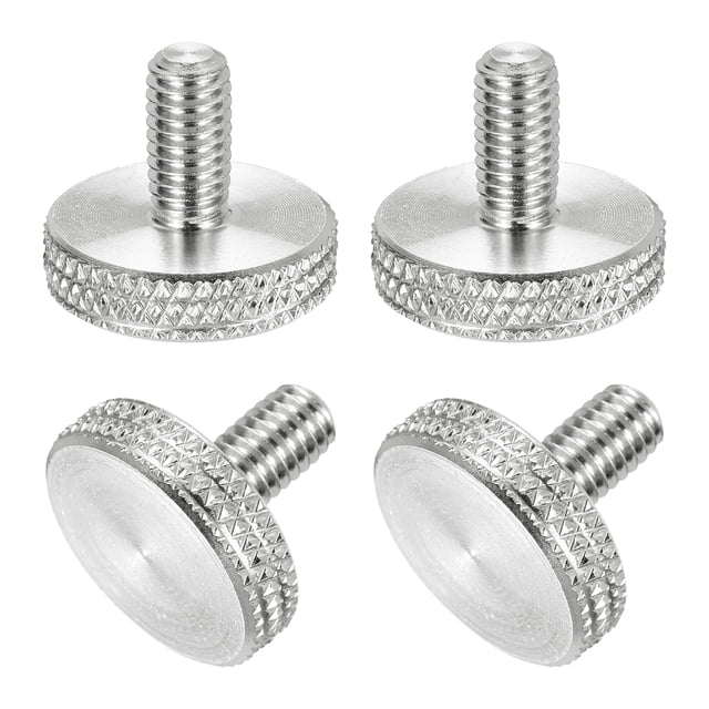 4 Pcs Vis à Pouce Mollées Tête Plate M6x12mm pour Cartes Graphiques, Argent