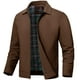 thumbnail image 1 of Chaqueta TBMPOY para hombre, ligera, cortavientos, resistente al agua, color café, 1 of 7