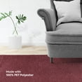 thumbnail image 4 of Furnishmyplace Modern Plush Solid Color Rug - Pet Friendly, Made in USA, Cranberry Area Rugs 3' Round, 4 of 12