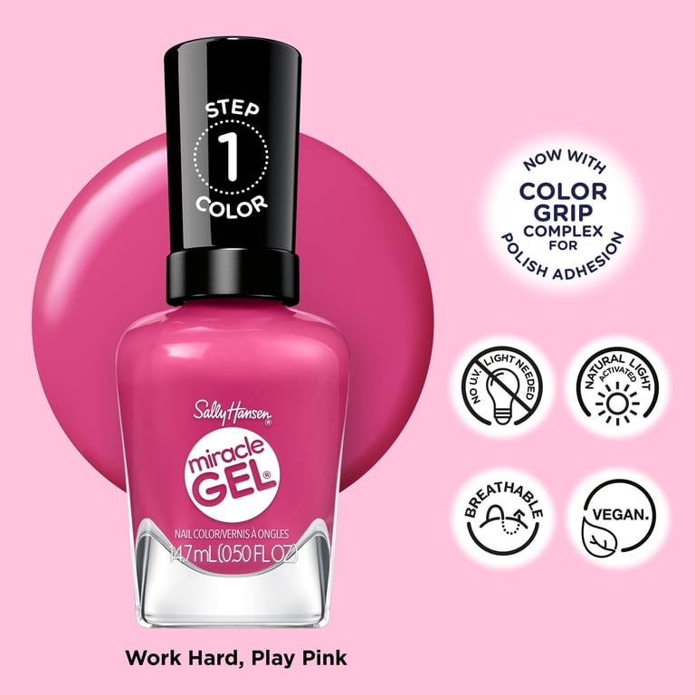 Sally Hansen Miracle Gel Supercharged Pinks Nail Polish, Salon