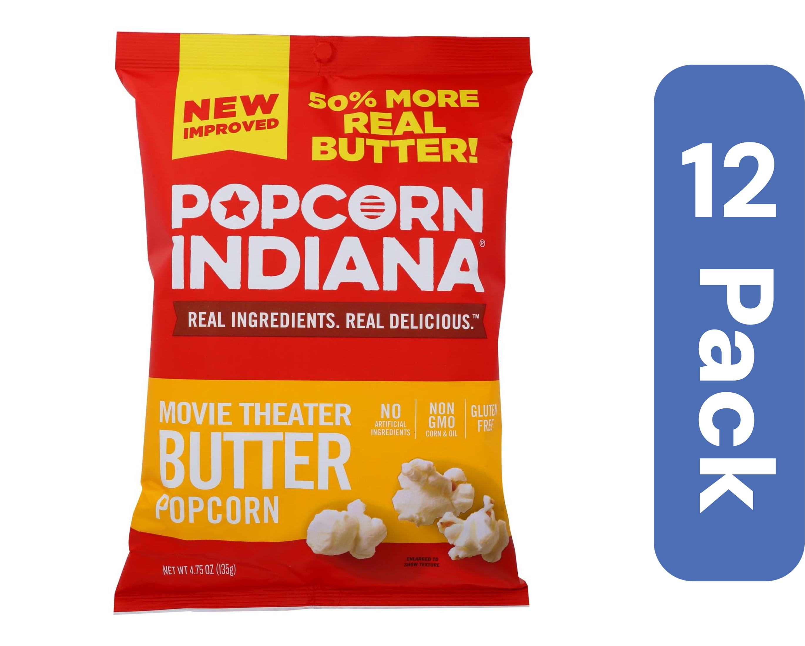 Popcorn Indiana Popcorn - Movie Theater - Case Of 12 - 4.75 Oz.
