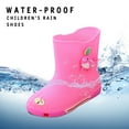 thumbnail image 5 of Caqnni Toddler Rain Boots Baby Kids Easy-on Rain shoes Children Waterproof Shoes for Boys Girls (Pink,30), 5 of 6