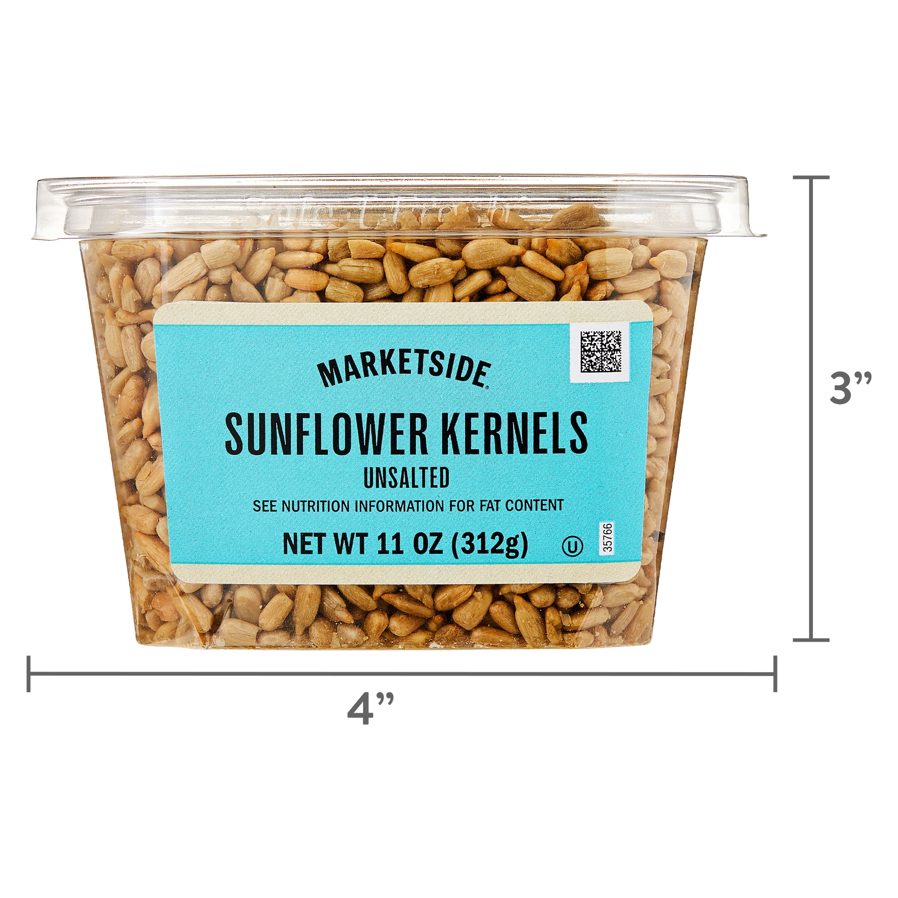 (2 pack) Marketside Unsalted Sunflower Kernels, 11 oz Tub