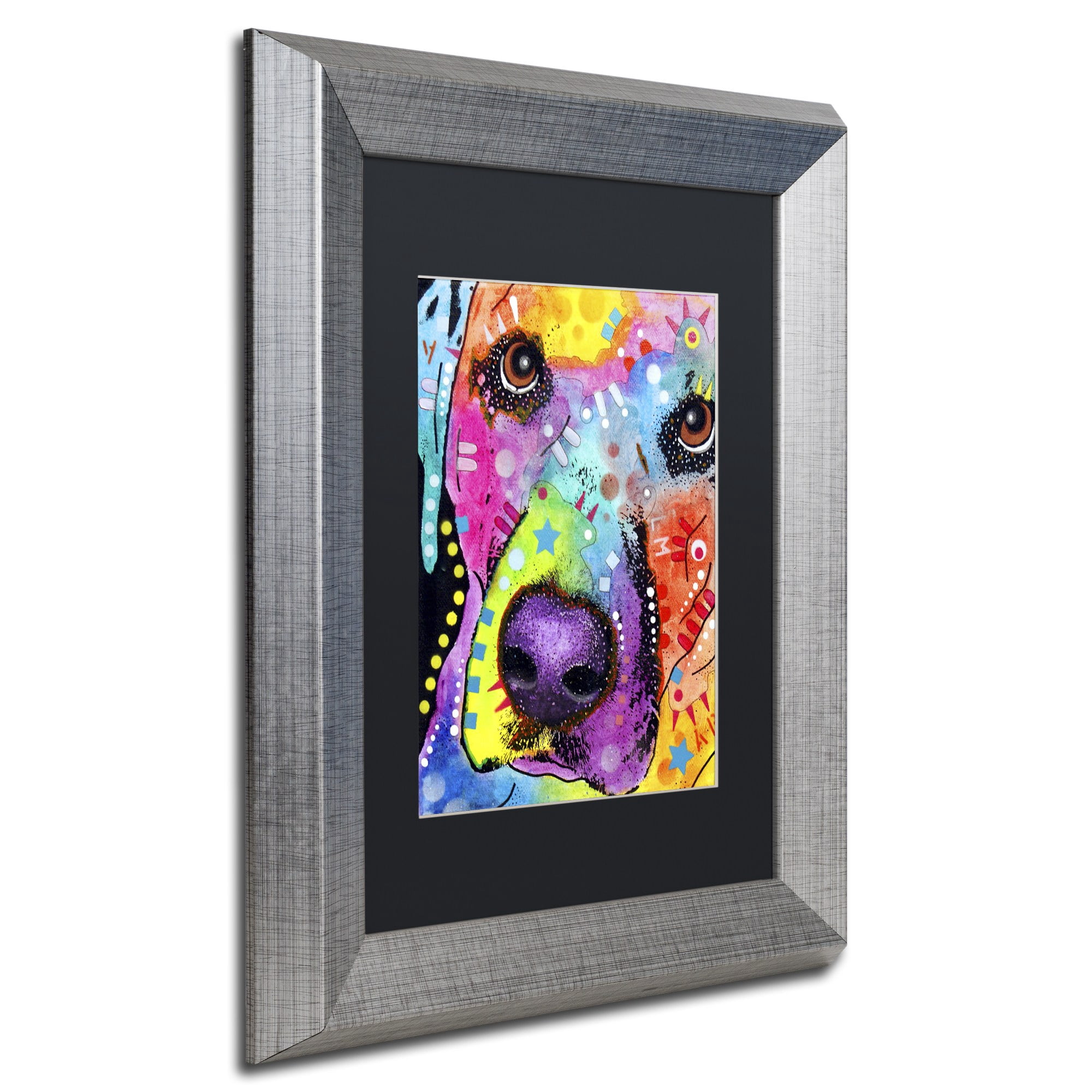 Trademark Fine Art "Closeup Labrador" Canvas Art by Dean Russo, Black Matte, Silver Frame
